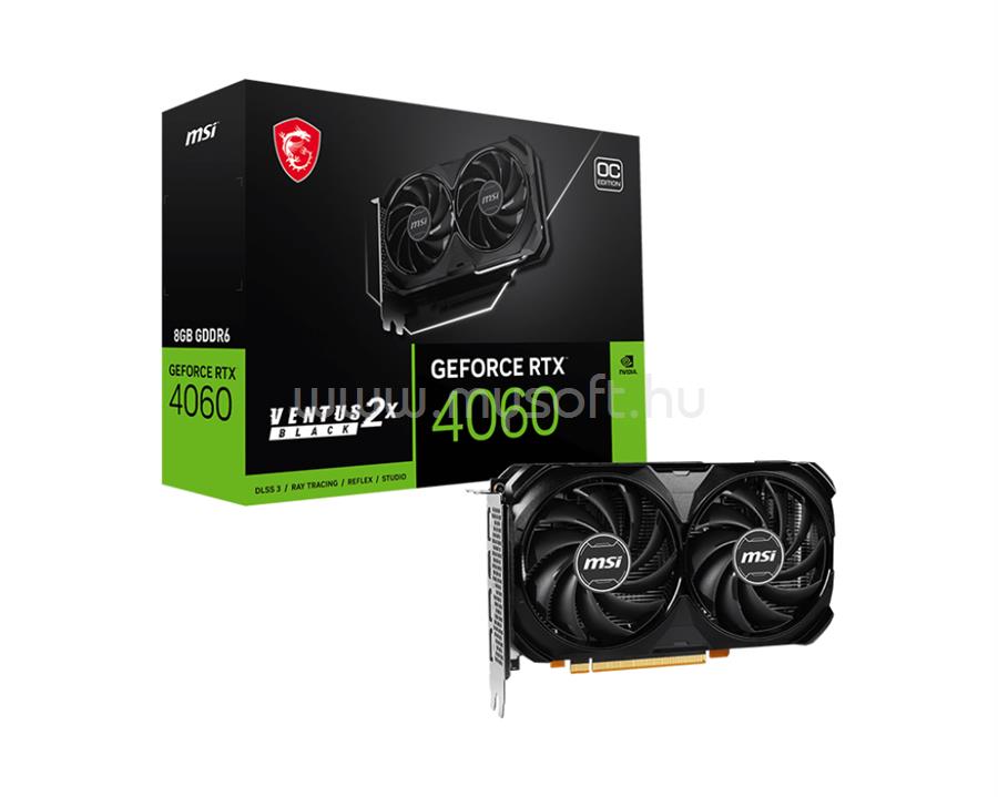 MSI Videokártya  nVidia GeForce RTX 4060 VENTUS 2X BLACK 8GB DDR6 OC