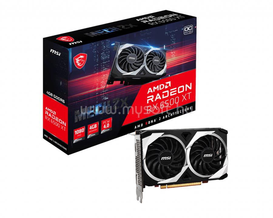 MSI Videokártya AMD RADEON RX 6500 XT MECH 2X 4GB GDDR6 OC