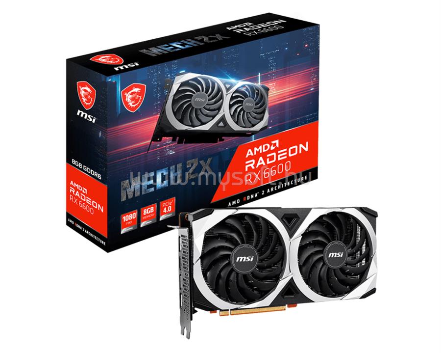 MSI Videokártya AMD RADEON RX 6600 MECH 2X ARMOR 8GB GDDR5