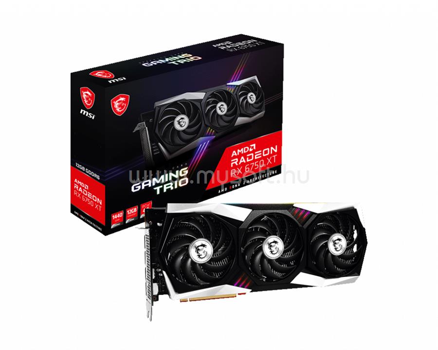 MSI Videokártya AMD Radeon RX 6750 XT GAMING X TRIO 12GB