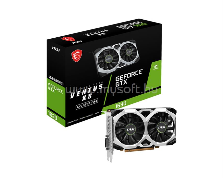 MSI Videokártya nVidia GeForce GTX 1630 VENTUS XS 4GB GDDR6 OC