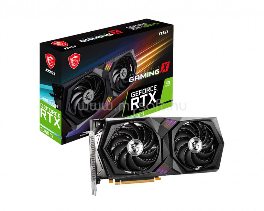 MSI Videokártya nVidia GeForce RTX 3060 Ti GAMING X 8GB GDDR6 (LHR)