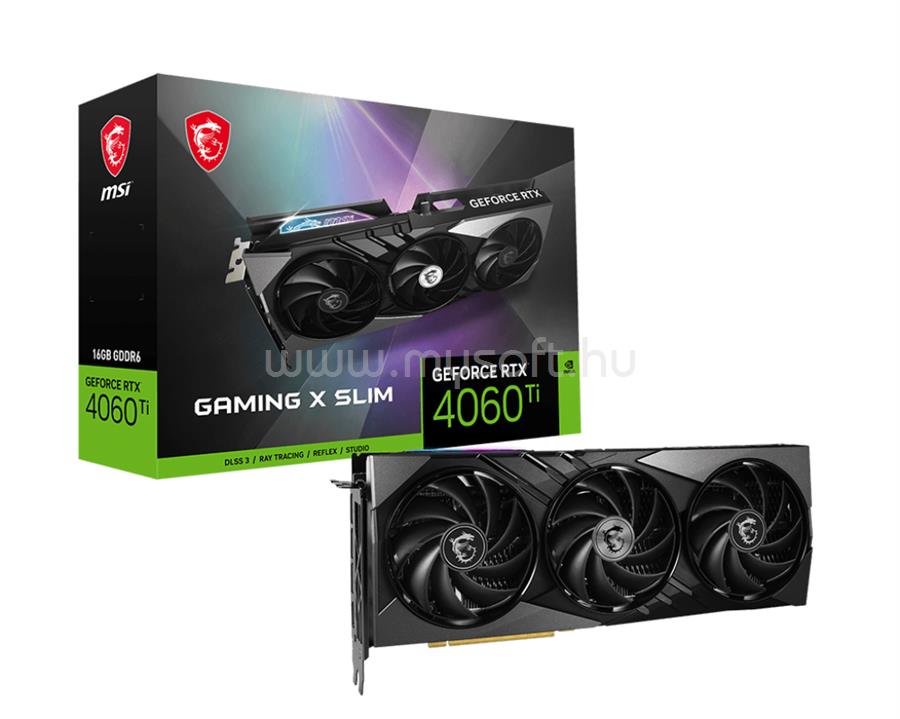 MSI Videokártya nVidia GeForce RTX 4060 TI GAMING X SLIM 16GB DDR6