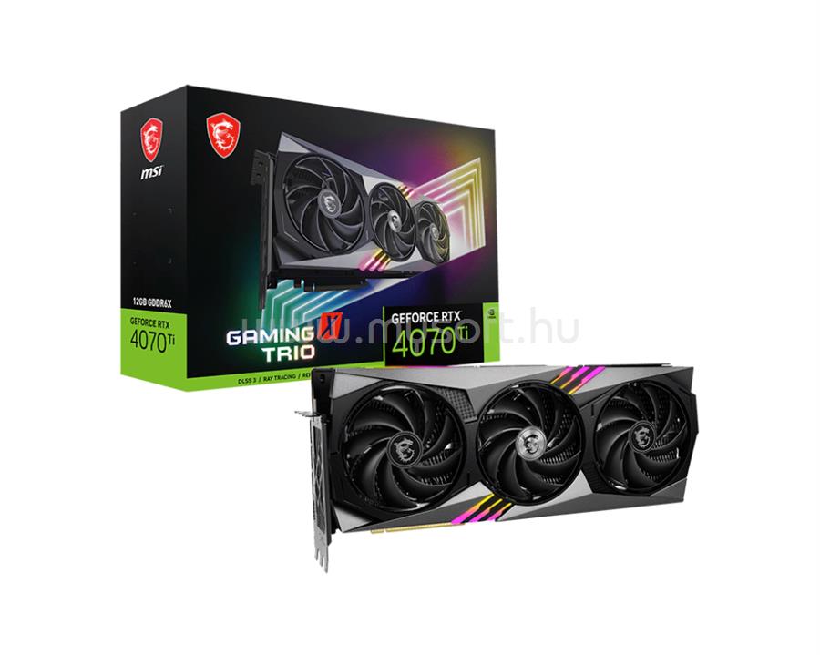 MSI Videokártya nVidia GeForce RTX 4070 Ti GAMING X TRIO 12GB GDDR6X