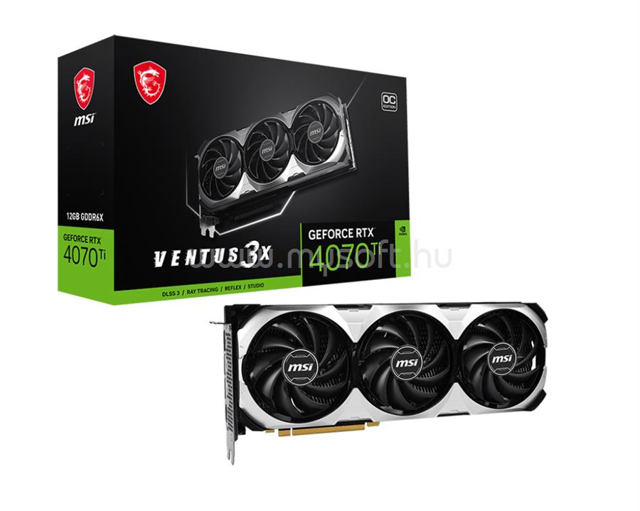 MSI Videokártya nVidia GeForce RTX 4070 Ti VENTUS 3X 12GB GDDR6X OC