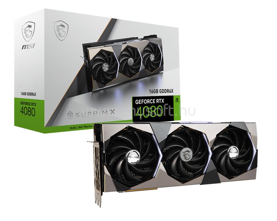 MSI Videokártya nVidia GeForce RTX 4080 SUPRIM X 16GB GDDR6X