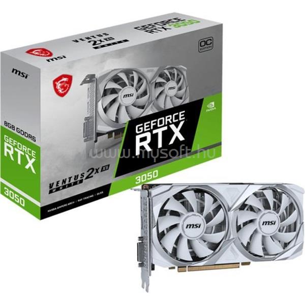 MSI Videokártya nvidia GeForce RTX 3050 VENTUS 2X XS WHITE 8GB DDR6 OC