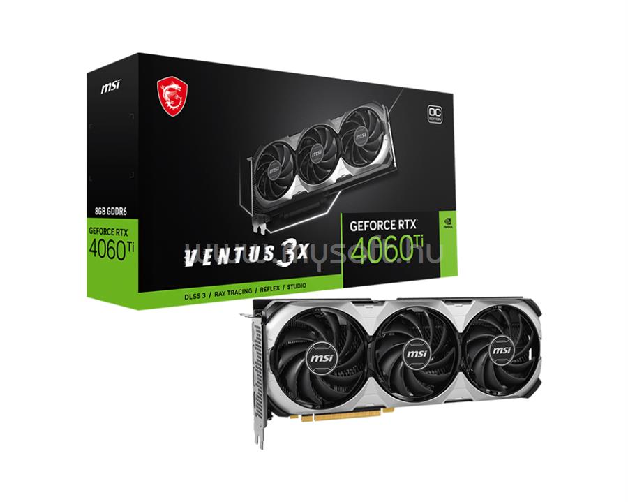 MSI Videokártya nVidia GeForce RTX 4060 TI VENTUS 3X 8GB DDR6 OC