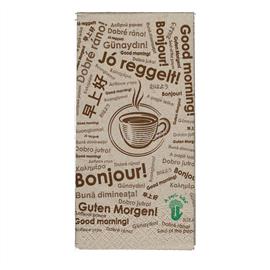 MÜLLER Szalvéta 1 rétegű 1/8 hajtás lapméret: 32 x 32 cm 720 lap/doboz Lady Gastro Kávé "Jó reggelt!" MÜLLER_44433 small