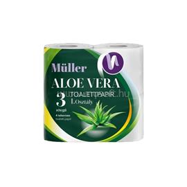 MÜLLER Toalettpapír 3 rétegű kistekercses 100% cellulóz 100 lap/tekercs 4 tekercs/csomag Aloe Vera fehér MÜLLER_67737 small