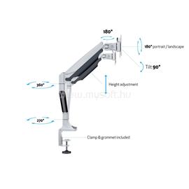 MULTIBRACKETS 2 karos asztali konzol, M Deskmount Gas Spring Dual White 7350073737086 small