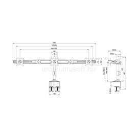 MULTIBRACKETS 3 karos asztali konzol, M VESA Desktopmount Triple Desk Clamp 15