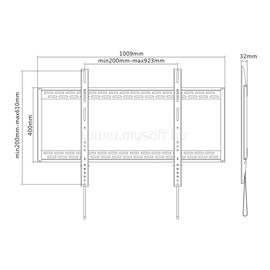 MULTIBRACKETS Fali konzol, M Universal Wallmount HD 100kg 900x600 (60-100