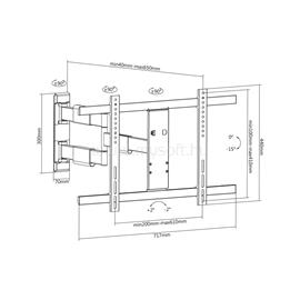 MULTIBRACKETS Fali konzol, M VESA Flexarm Thin Black Large 7350105210143 small
