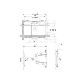 MULTIBRACKETS fali rögzítő Flexarm Full Motion Dual 600x400, karos, dönthető, forgatható, 40-85