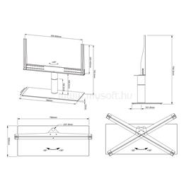 MULTIBRACKETS Forgatható asztali állvány, M VESA Tablestand Turn X-Large MAX 800x400 Black (60-75
