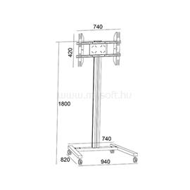 MULTIBRACKETS gurulós padló állvány 180 Single, 32-63