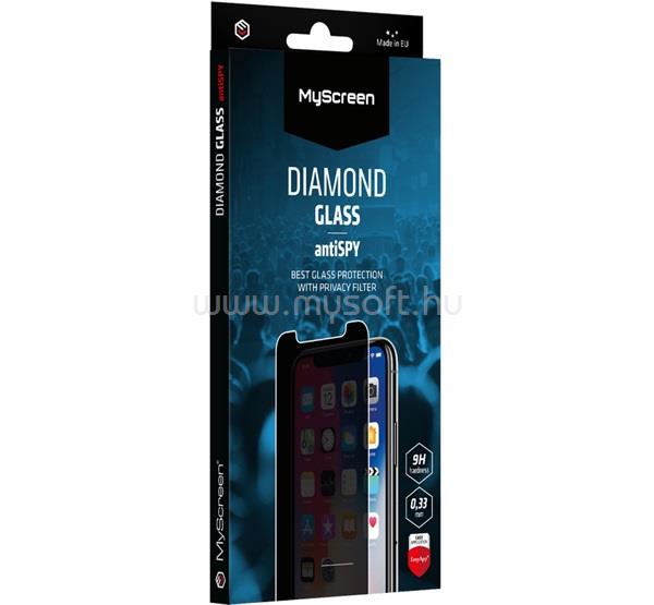 MYSCREEN Samsung S25 Ultra MYSCREEN ANTISPY GLASS EDGE képernyővédő üveg 2.5D, 9H, ÁTLÁTSZÓ