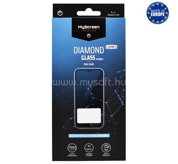 MYSCREEN Motorola Moto G15 Power DIAMOND GLASS LITE EDGE képernyővédő üveg 2.5D, 9H, FEKETE