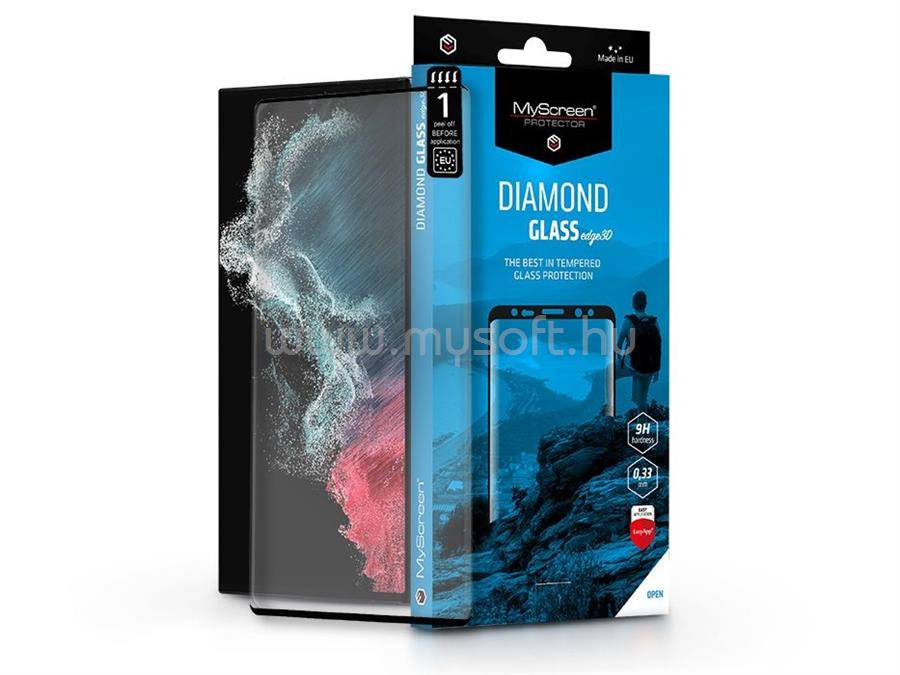 MYSCREENPROTECTOR MSP LA-2145 Samsung S908B Galaxy S22 Ultra 5G ívelt Diamond Glass Edge3D edzett üveg képernyővédő