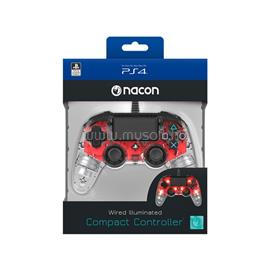 NACON Compact PS4 vezetékes kontroller (átlátszó-halványpiros) NACON_2804955 small