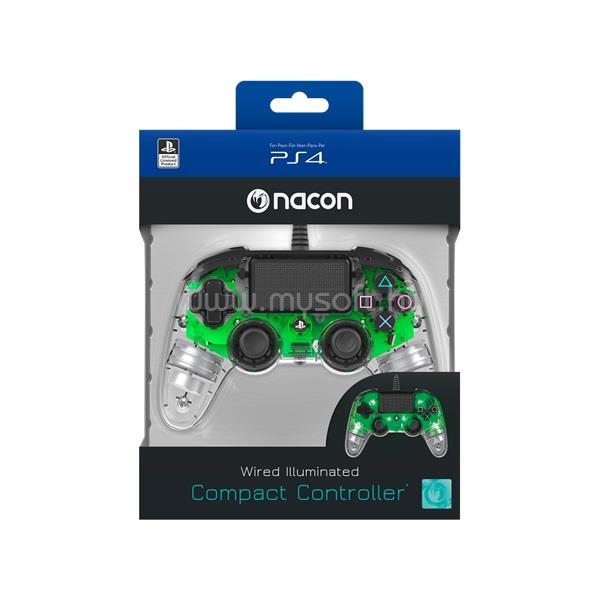 NACON Compact PS4 vezetékes kontroller (átlátszó-halványzöld)
