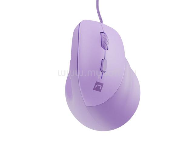NATEC Crake 2 Pro Fűggőleges Programozható Vezetékes optikai egér 12800DPI - lila