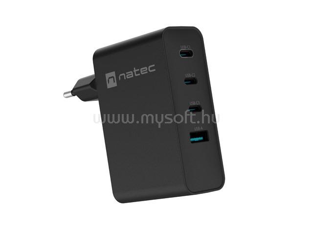 NATEC Ribera 1xUSB-A 3xUSB-C 100W fali töltő fekete