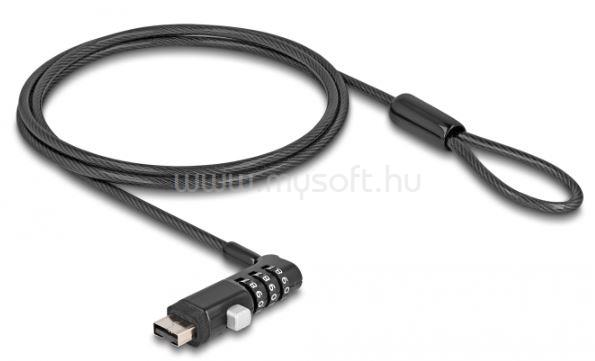 NAVILOCK Laptop biztonsági kábel A-típusú USB csatlakozó felülethez kombinált zárral
