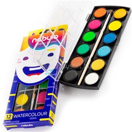 NEBULO 23mm ecsettel 12 színű vízfesték készlet NEBULÓ_NVF-23-12 small