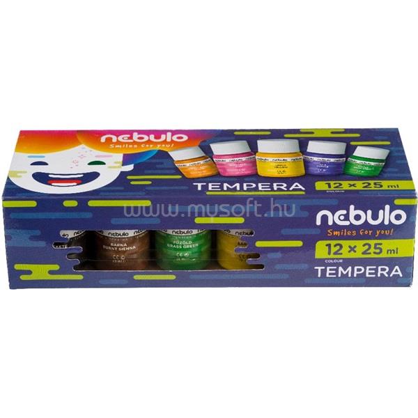 NEBULO 25ml-es 12 színű tégelyes tempera készlet