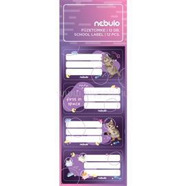 NEBULO Füzetcímke 12db-os, Asztro cica , vegyes minták, Nebulo NEBULO_70288 small