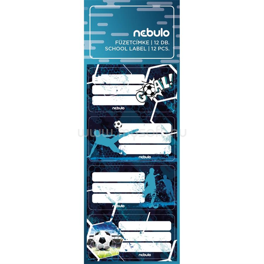 NEBULO Füzetcímke 12db-os, Foci, vegyes minták, Nebulo