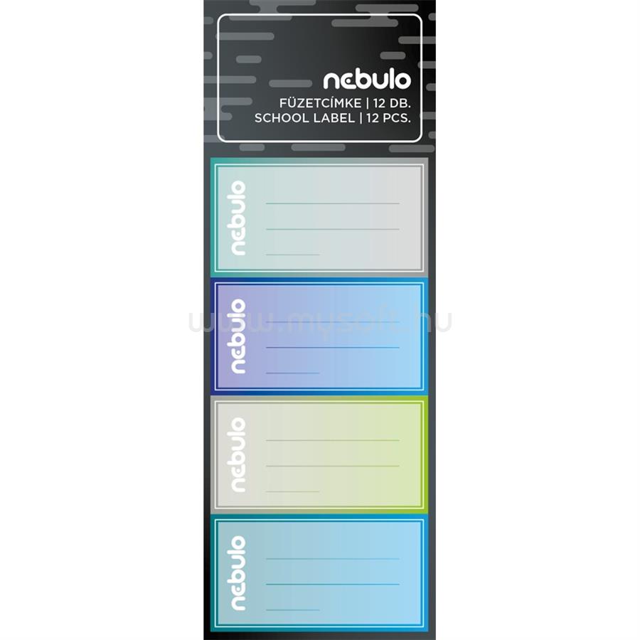 NEBULO Füzetcímke 12db-os, Monokróm , vegyes minták, Nebulo