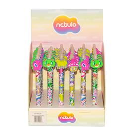 NEBULO Mushroom Forest radírozható nyomógombos zselés toll NEBULO_DT-NEON small