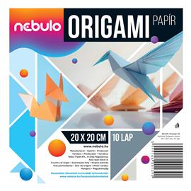 NEBULO Origami papír 20x20 cm, vegyes színek, 10 lap/csomag, Nebulo NEBULO_61131 small