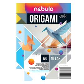 NEBULO Origami papír A4, vegyes színek, 10 lap/csomag, Nebulo NEBULO_61167 small