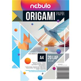 NEBULO Origami papír A4, vegyes színek, 20 lap/csomag, Nebulo NEBULO_61168 small