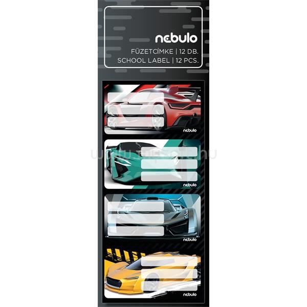 NEBULO Sportautó 12 db füzetcímke