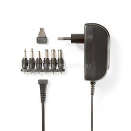 NEDIS ACPA002 univerzális hálózati adapter, állítható 3V-12V, 1,5A, 1,8m, 6 cserélhetó fej, fekete ACPA002 small