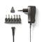 NEDIS ACPA006 univerzális AC-DC tápegység, állítható 3V-12V DC 600mA, 6 cserélhető táp dugó, 7,2W ACPA006 small