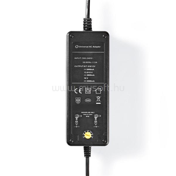 NEDIS ACPA116 univerzális AC-DC tápegység, 6V - 16V, 60W, 8 cserélhető táp dugó