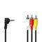 NEDIS audio / video kábel, 3,5mm jack - 3x RCA, 1m, CVGL22400BK10 CVGL22400BK10 small
