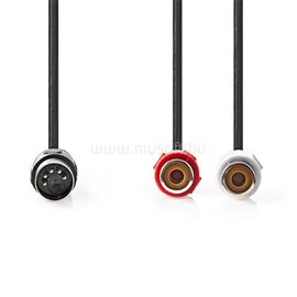 NEDIS audió kábel 5p DIN dugó - 2 x RCA aljzat, hossz 0.20m, CAGL20250BK02 CAGL20250BK02 small