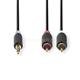 NEDIS CABW22200AT20 sztereo audió kábel 3,5mm sztereo jack - 2x RCA,  Aranyozott,  2 m CABW22200AT20 small