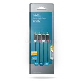 NEDIS CABW24200AT100 sztereo audió kábel 2x RCA apa, 2x RCA apa Aranyozott,  10 m , kerek,  Antracit CABW24200AT100 small