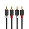 NEDIS CABW24200AT20 sztereo audió kábel 2x RCA apa 2x RCA apa, Aranyozott,  2 m , kerek,  Antracit CABW24200AT20 small