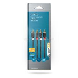 NEDIS CABW24200AT30 sztereo audió kábel 2x RCA apa 2x RCA apa, Aranyozott,  3 m , kerek,  Antracit CABW24200AT30 small