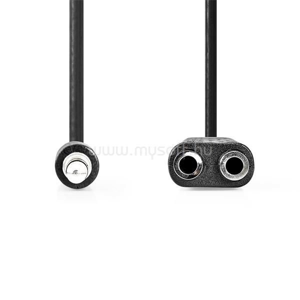 NEDIS CAGB22100BK02 sztereo audio kábel, 3,5 mm sztereo jack dugó - 2x 3,5 mm jack aljzat, 0,20m