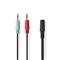 NEDIS CAGB22160BK02 sztereo audio kábel, 2x 3,5 mm jack dugó - 3,5 mm sztereo jack aljzat, 0,20m CAGB22160BK02 small